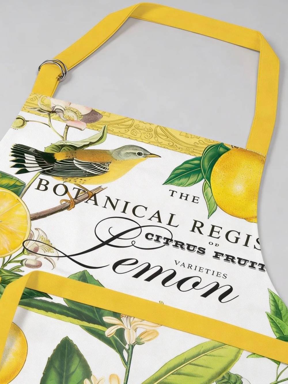 NWT Michel Design Works Cotton Chef Apron, Lemon Basil Adjustable Neck Strap - Picture 4 of 6